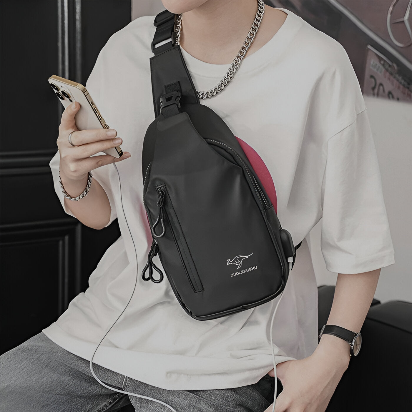 Zoli Kangroo Crossbody Bag for Men – Fashion PVC Chest Bag by Zuolidaishu
