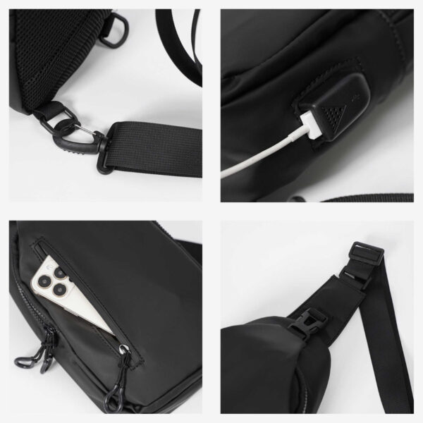 Zoli Kangroo Crossbody Bag for Men – Stylish Waterproof PVC Chest Bag with USB Port by Zuolidaishu