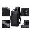 Crossbody Bag Multifunction Anti-Theft USB Sling Chest Bag – For Men & Women
