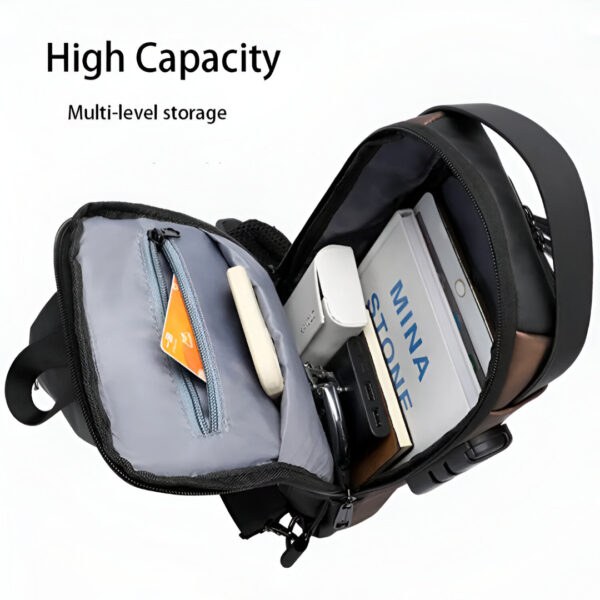 Crossbody Bag Multifunction Anti-Theft USB Sling Chest Bag – For Men & Women